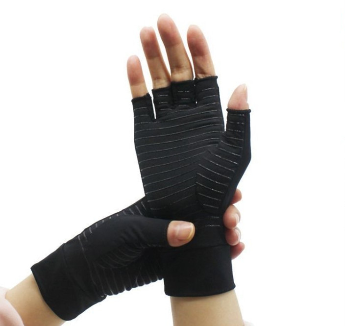 Copper arthritis gloves - Best copper infused fingerless glove for carpal tunnel, RSI, rheumatoid