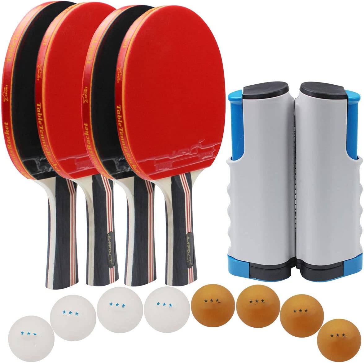 The best ping pong paddle set 0636, Portable Table Tennis Set with Retractable Net, Perfect for Professional Play and Amateurs