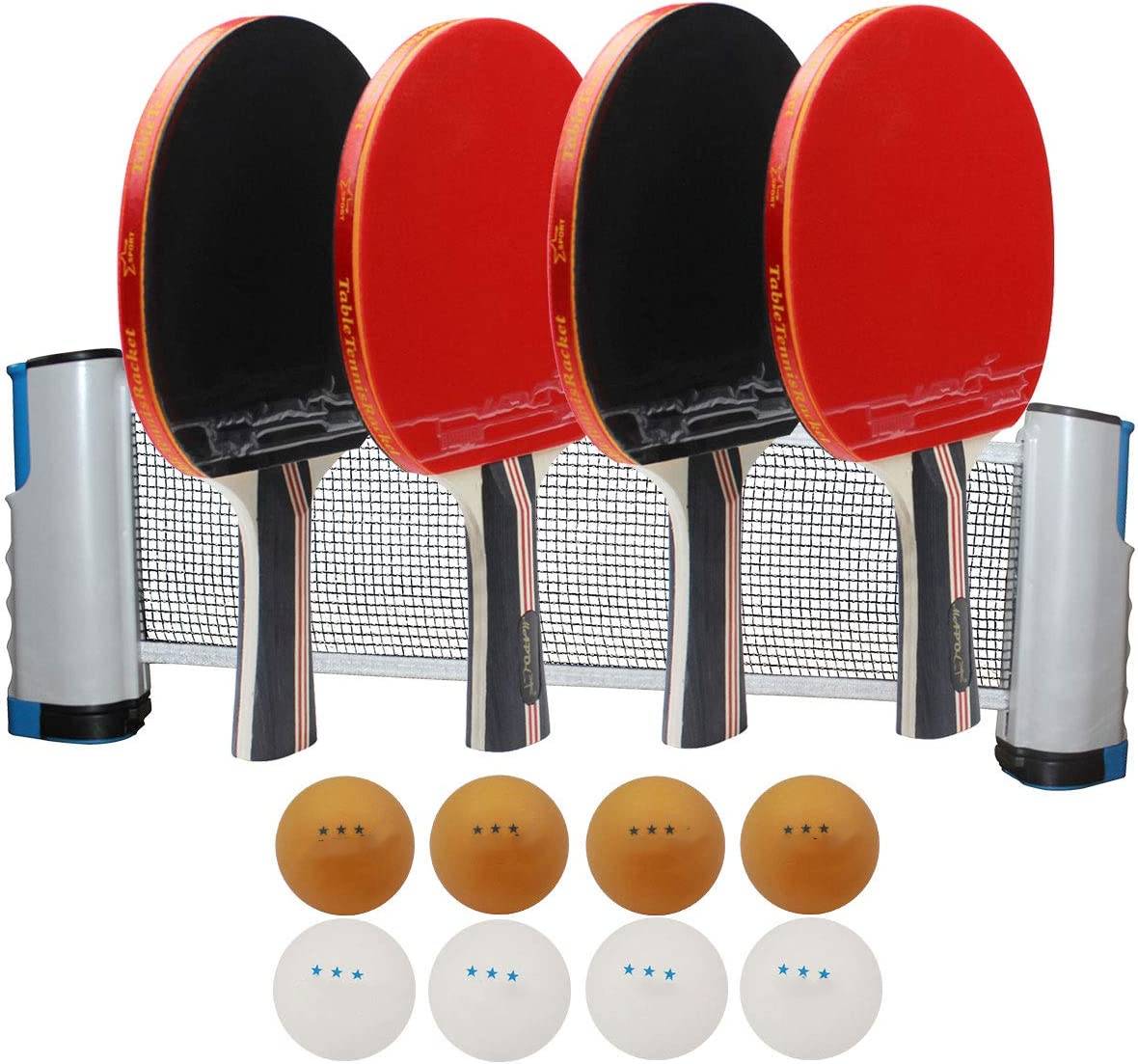 The best ping pong paddle set 0636, Portable Table Tennis Set with Retractable Net, Perfect for Professional Play and Amateurs