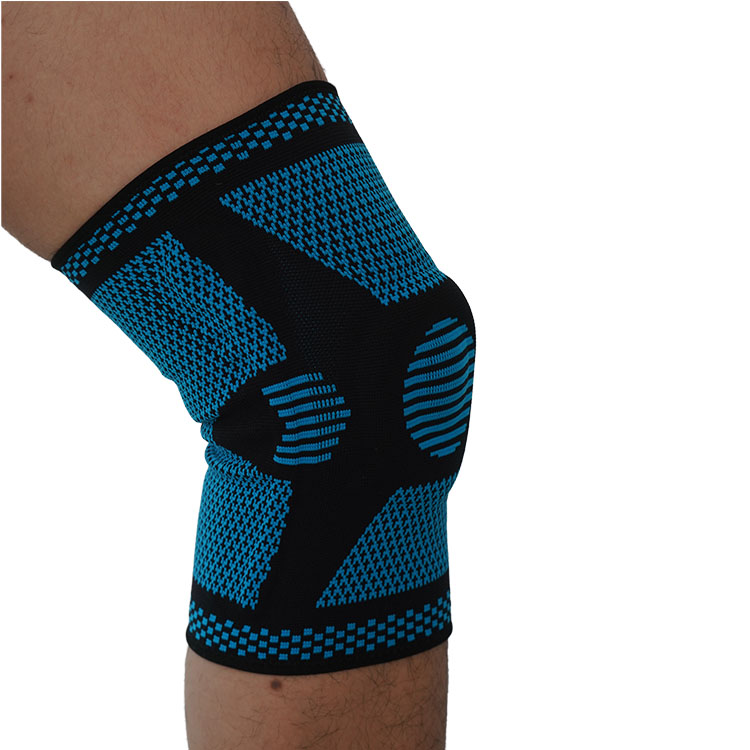 Custom high quality Elastic Nylon Sport Knee Sleeve with Patella Gel Pad and Side Stabilizers 5034