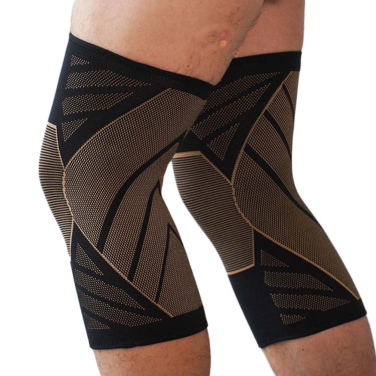 Top selling copper knee brace custom running nylon spandex knee sleeve 4203