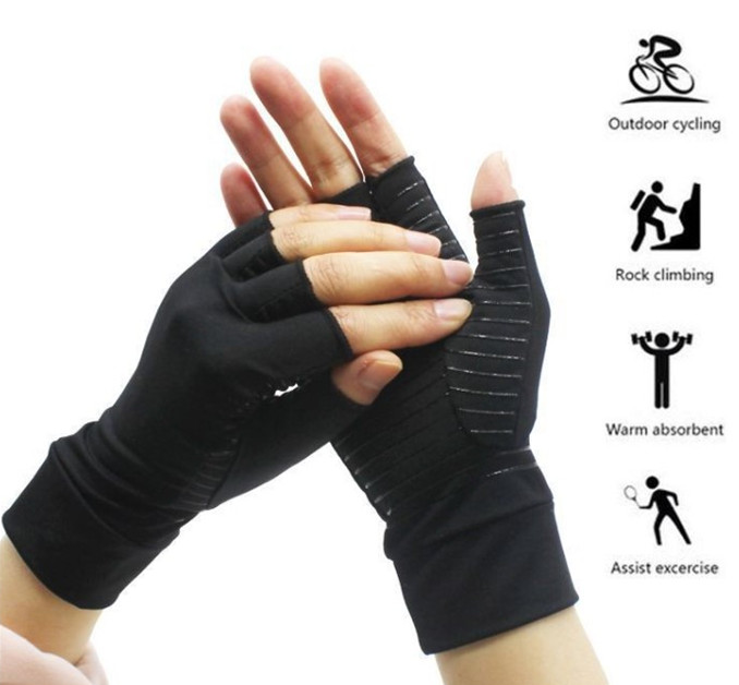 Wholesale copper arthritis gloves Best copper infused fingerless glove for carpal tunnel