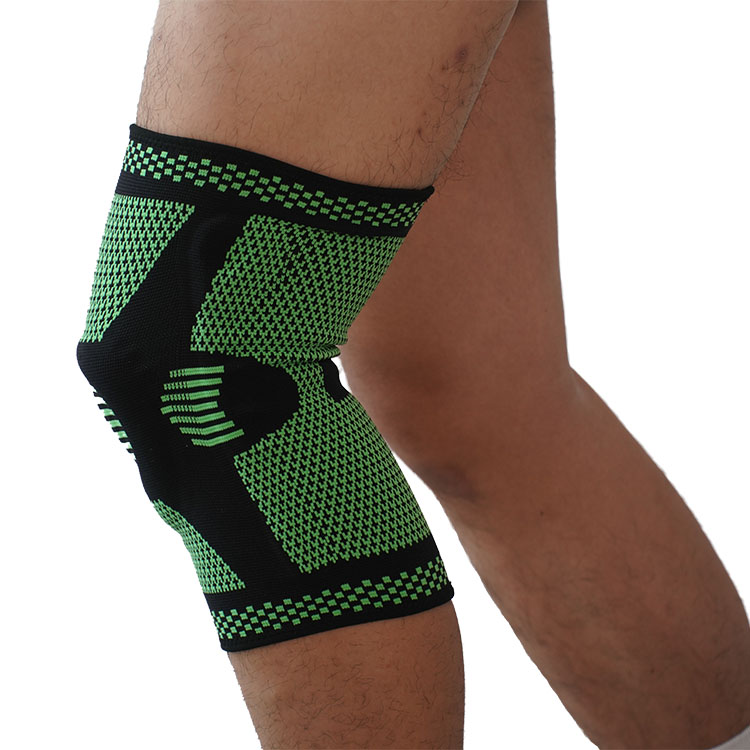 Custom high quality Elastic Nylon Sport Knee Sleeve with Patella Gel Pad and Side Stabilizers 5034
